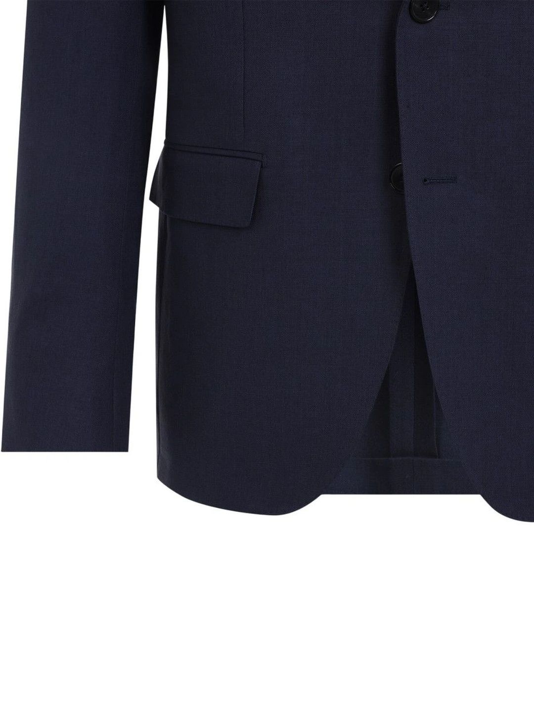 Zegna Navy Blue Notched Lapel Blazer-image-13