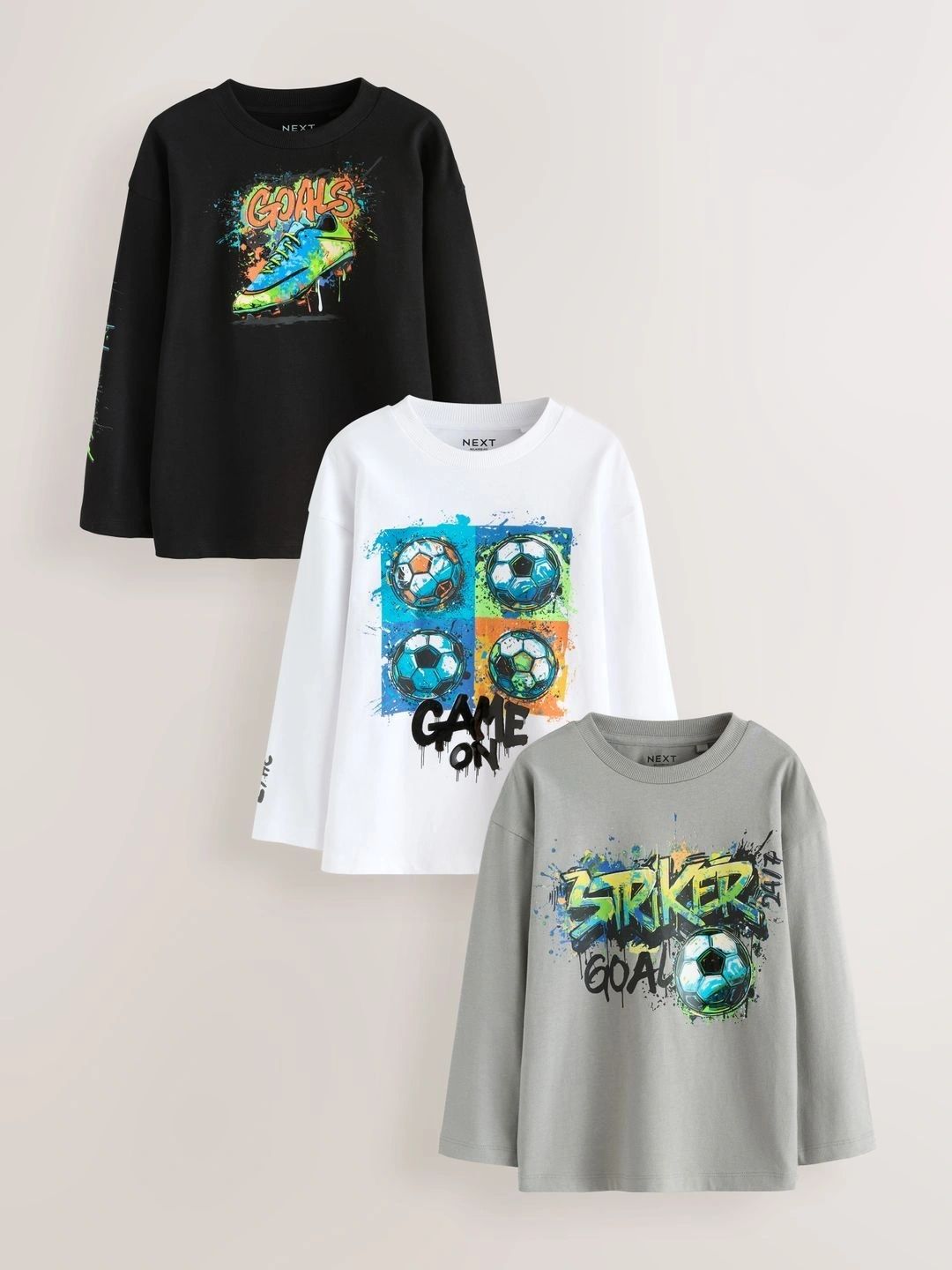 NEXT Boys Pack of 3 Printed T-shirt-picture-37