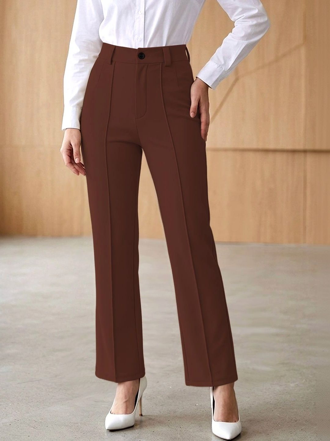 Maheshvi Women Straight Fit High-Rise Trousers-picture-18
