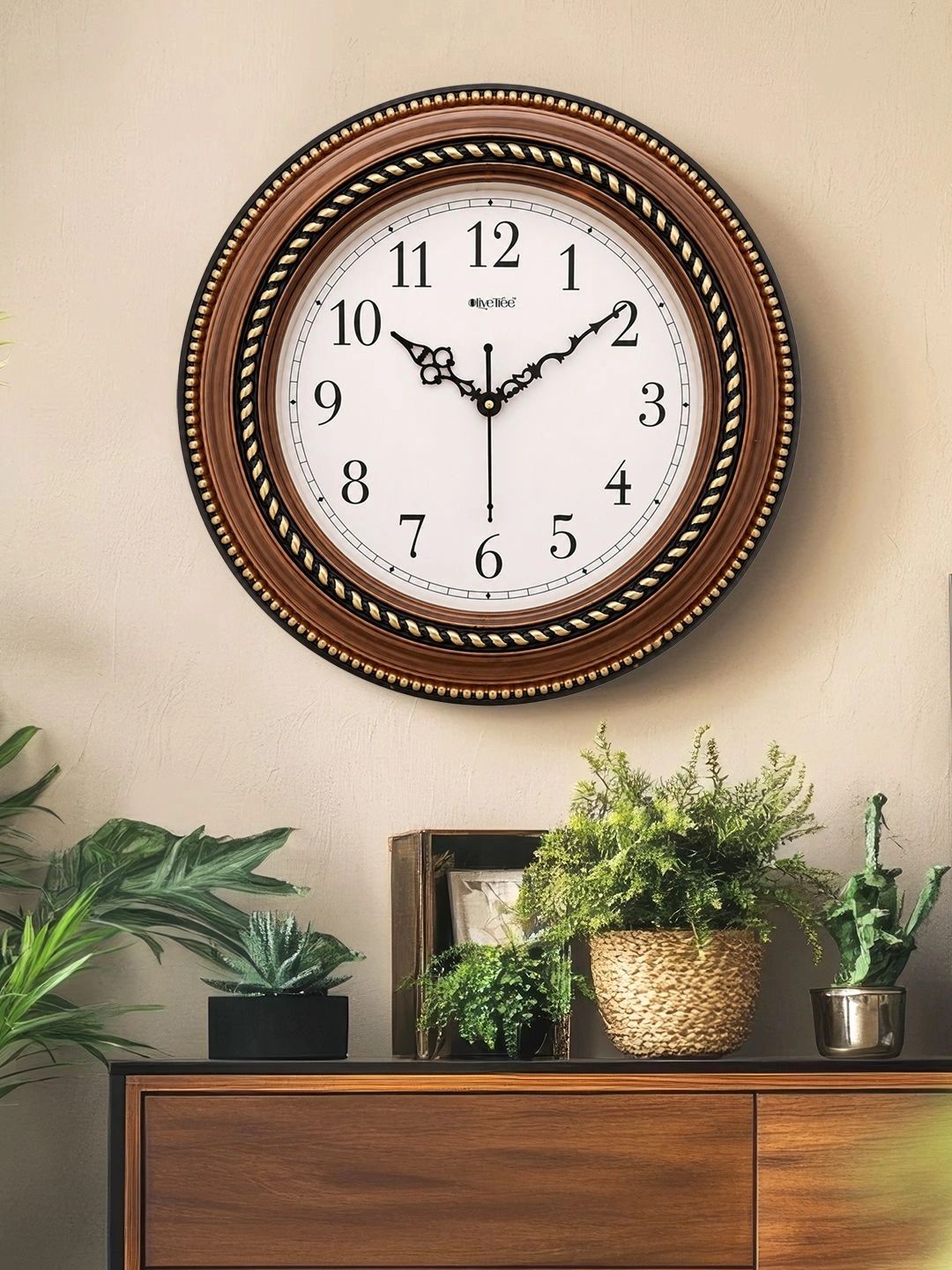 OLIVE TREE Multicoloured Textured Traditional Wall Clock-image-8