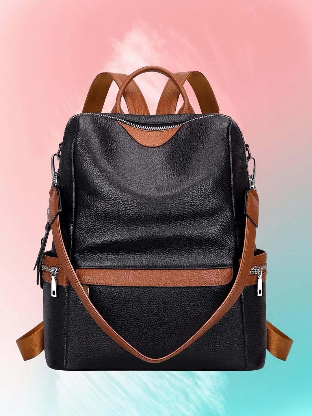 MomsyStore Women Contrast Detail Backpack-picture-25