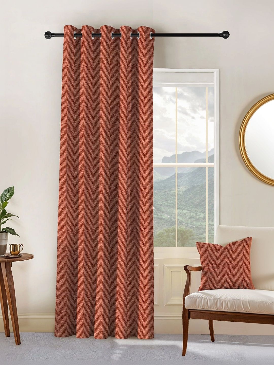 Nefertiti Home Rust Black Out Window Curtain-image-14
