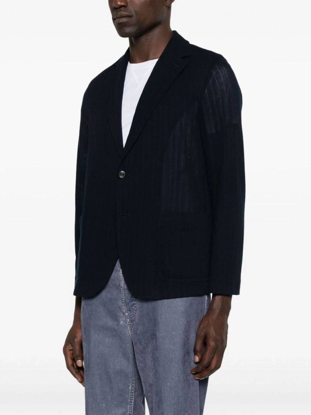 Circolo 1901 Dark Blue Cotton Single-breasted Blazer-picture-50