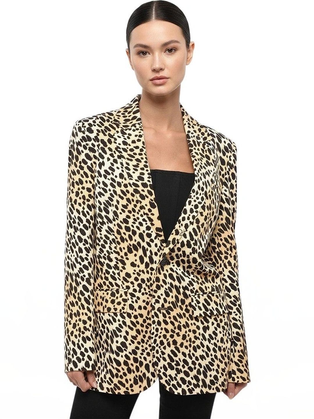 Dsquared2 Multicolor Animal Print Notched Lapel Blazer-picture-53
