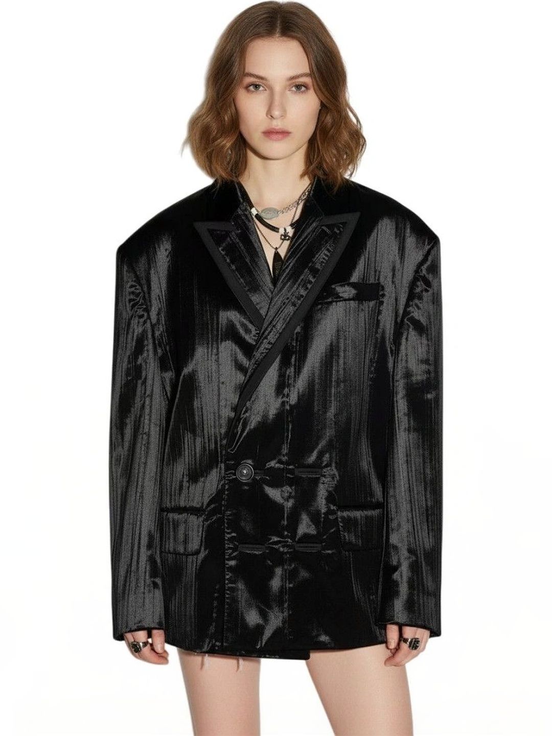 Dsquared2 Black Solid Notched Lapel Blazer-picture-53