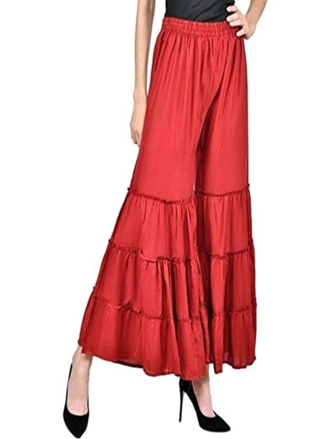 OUTER WEAR AYAM EXPORTS Women Flared Knitted Ethnic Palazzos-picture-16
