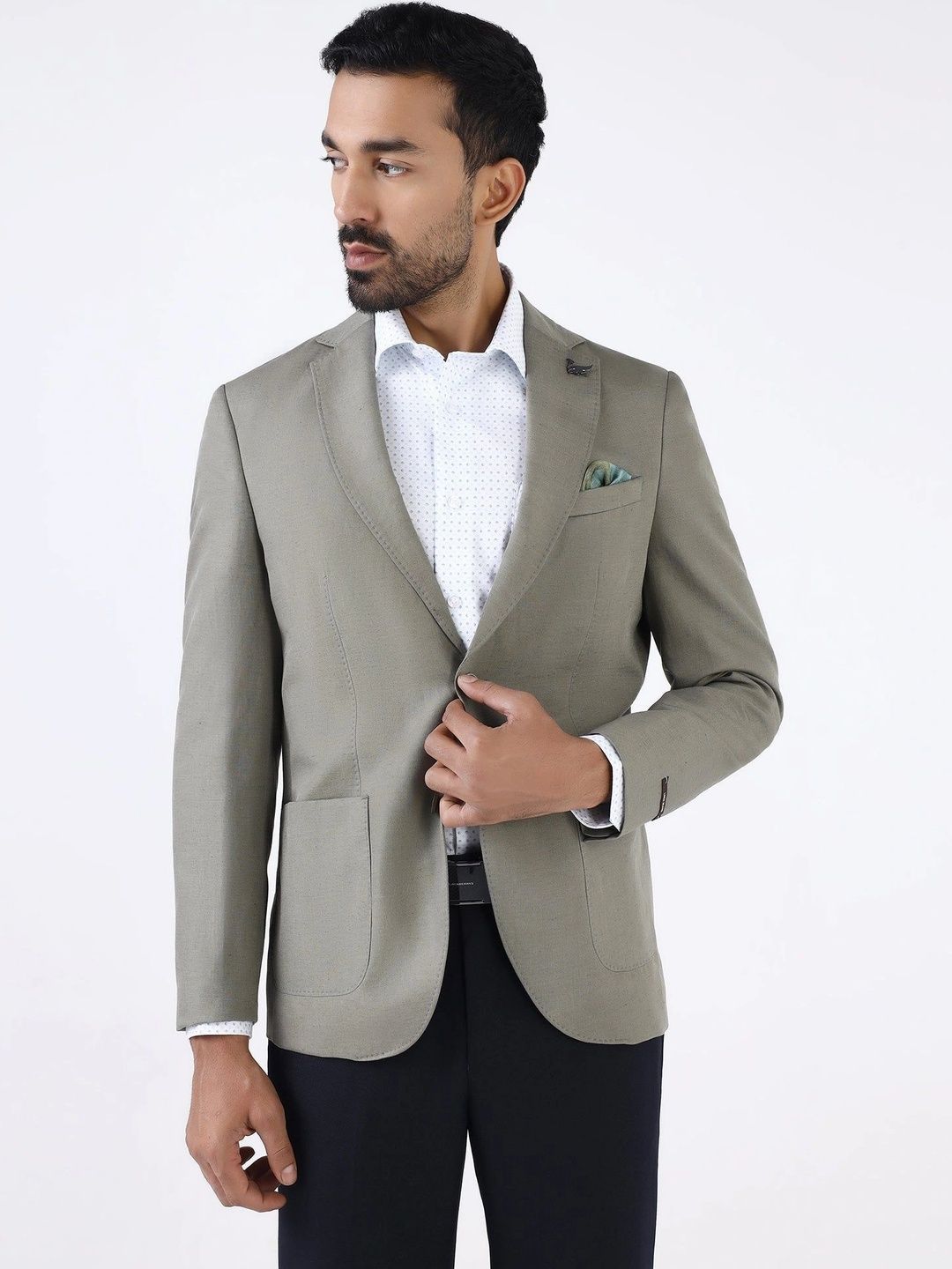 Blackberrys Notched Lapel Single-Breasted Slim Fit Formal Blazers-picture-47