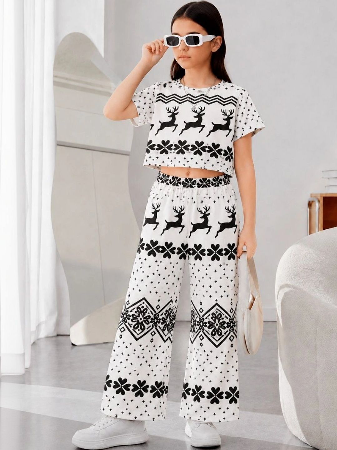 FABMYTRA Cotton Printed Top with Palazzos-picture-39