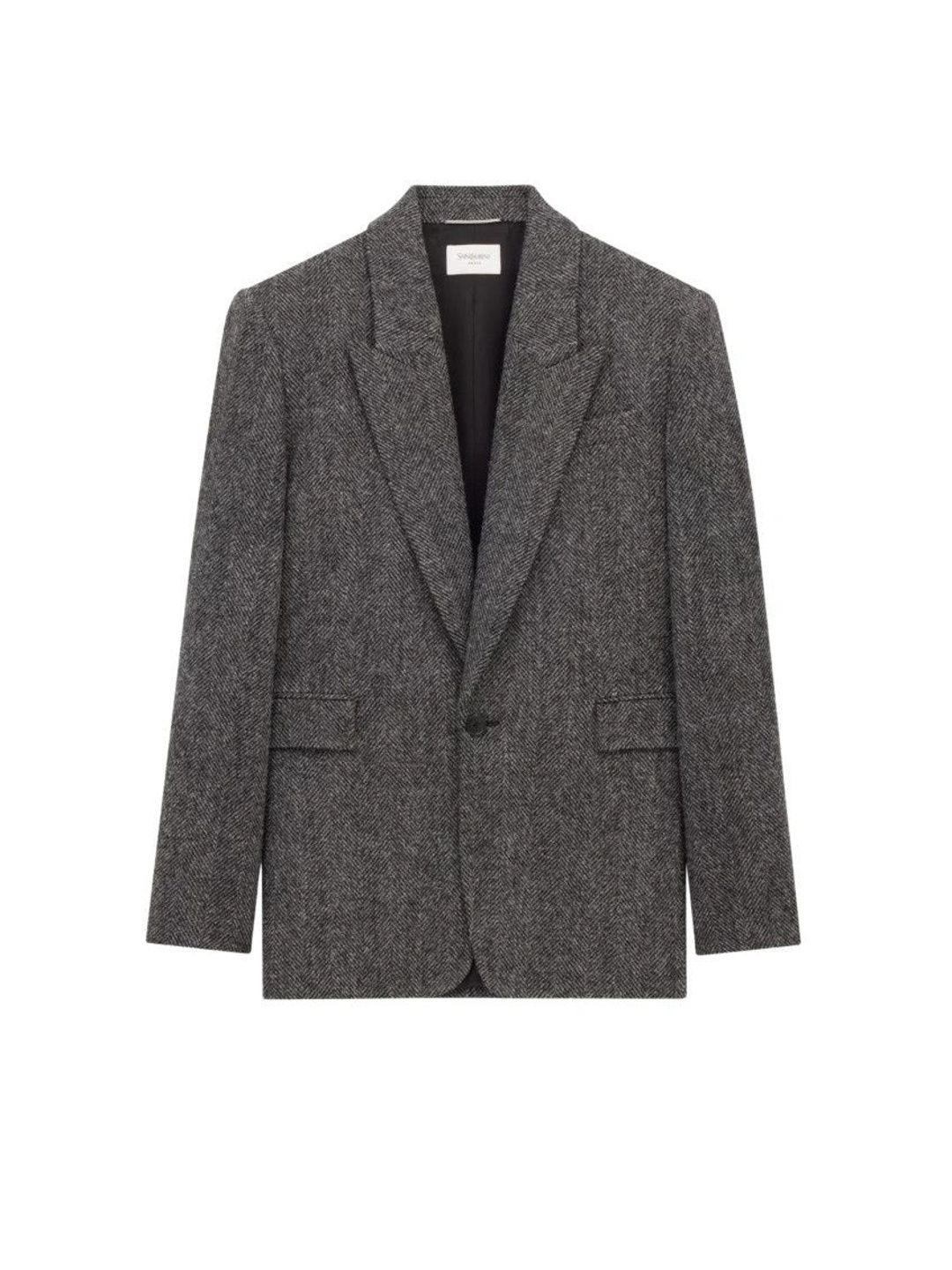Saint Laurent Grey Peaked Lapel Blazer-picture-32