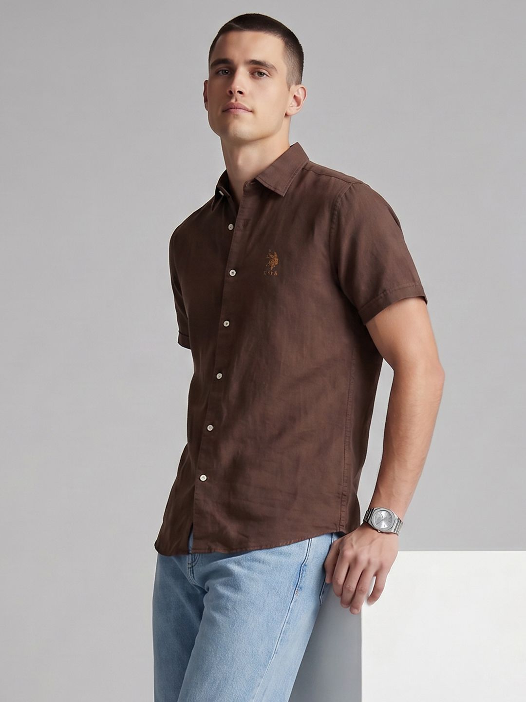 U.S. Polo Assn. Denim Co. Cotton Linen Casual Shirt-picture-14