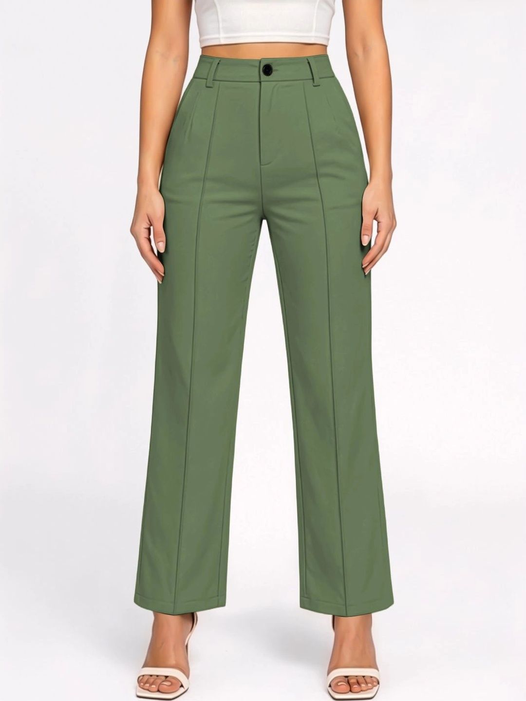 Maheshvi Women Straight Fit High-Rise Trousers-picture-23