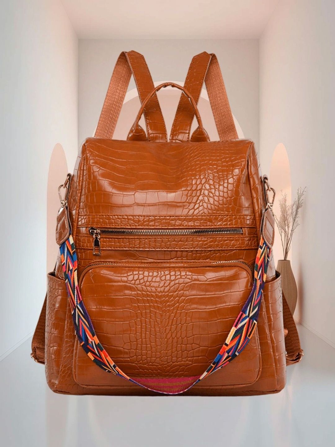 MomsyStore Women Contrast Detail Backpack-picture-24