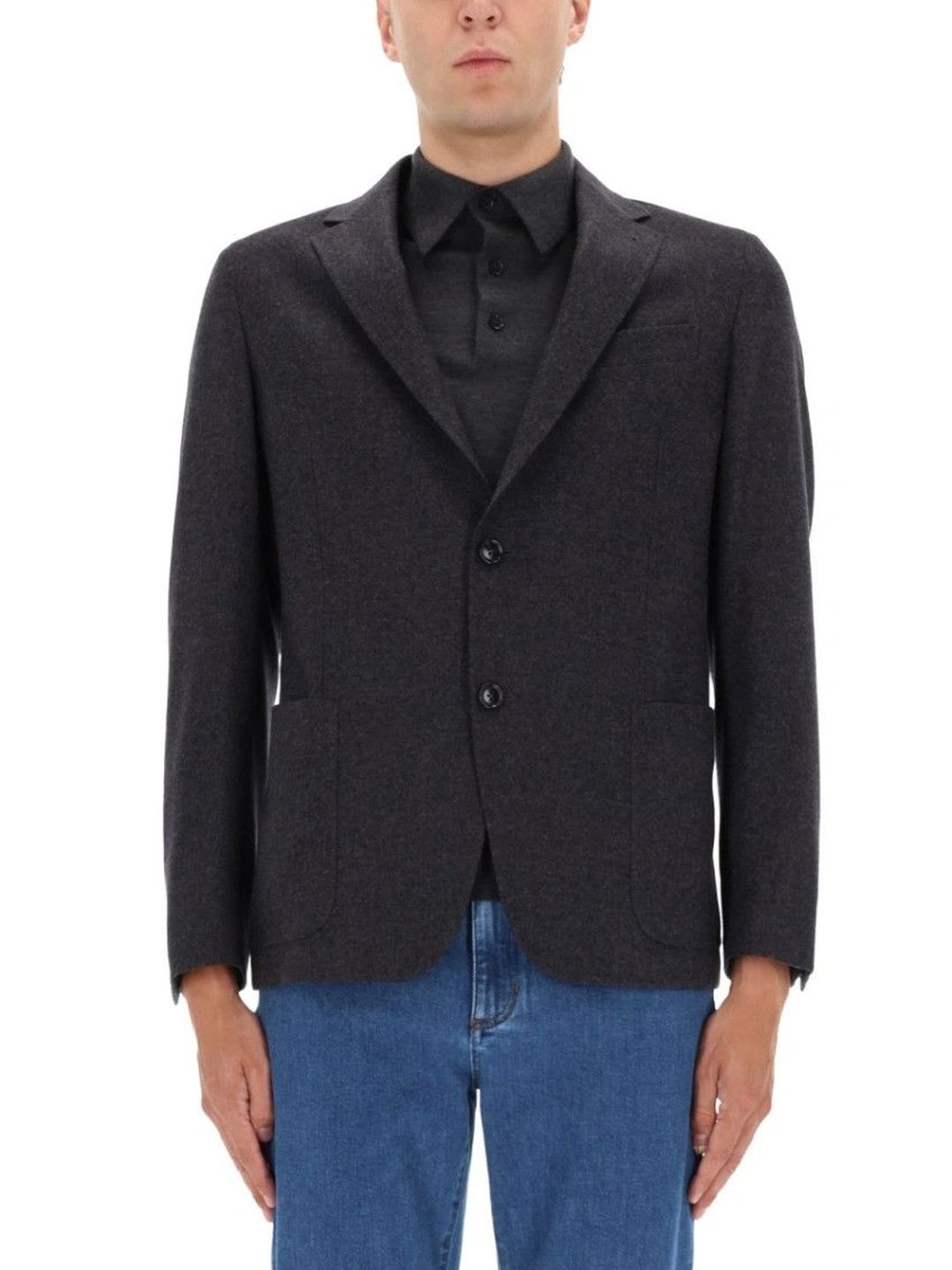 Zegna Dark Grey Solid Blazer-image-5