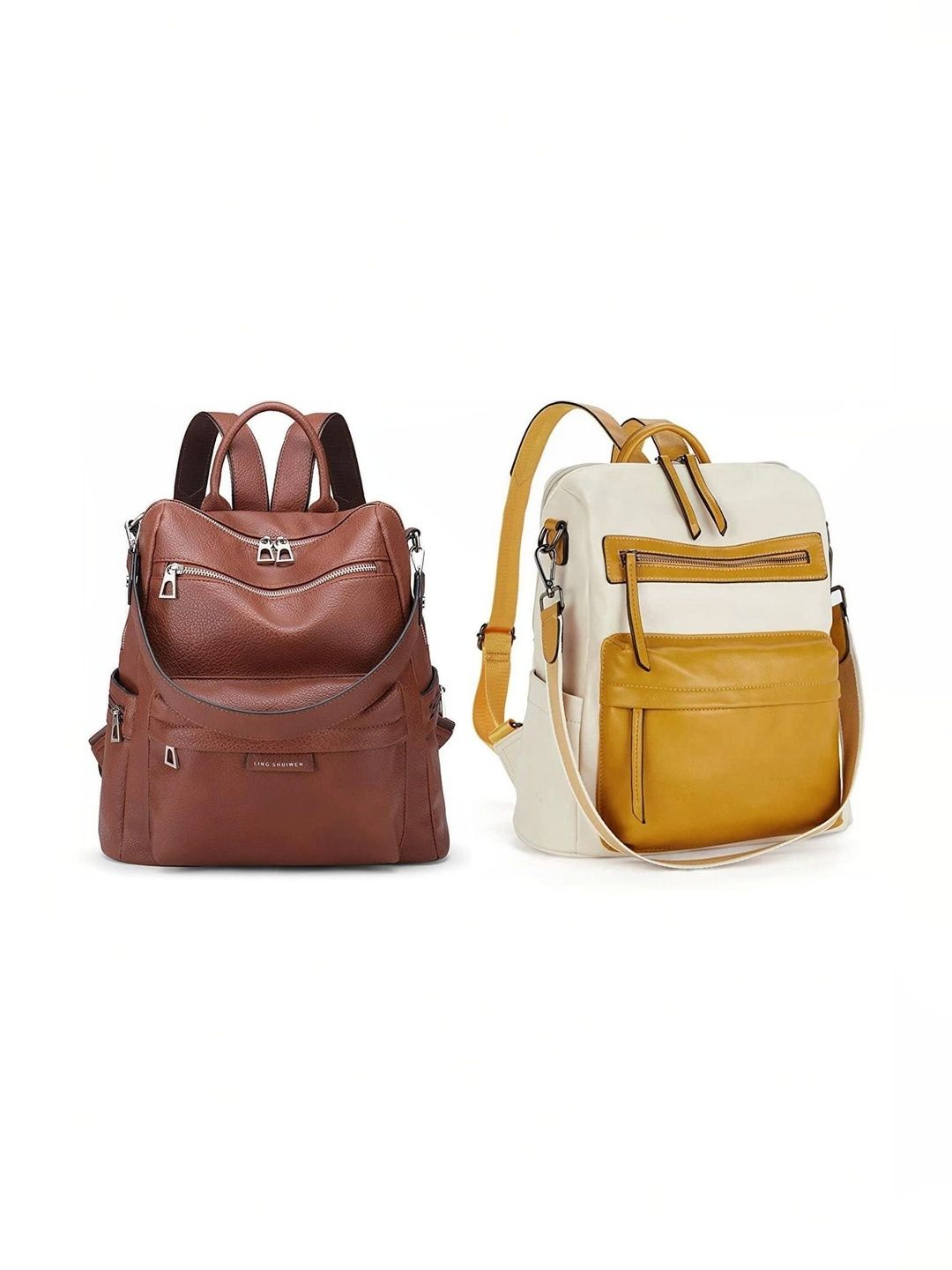 MomsyStore Women Colourblocked Contrast Detail Backpack-picture-49