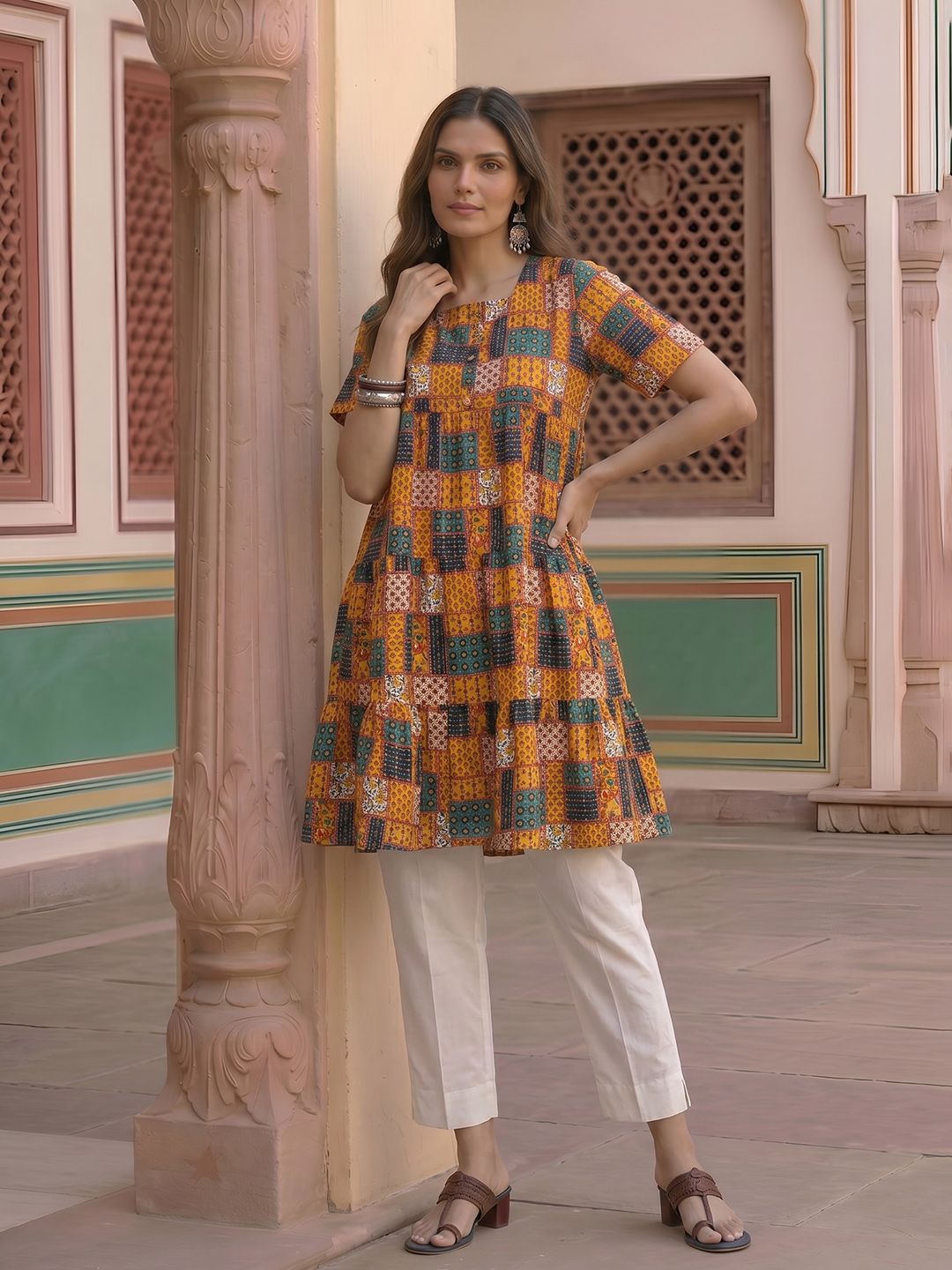 Anouk Ethnic Motifs Printed Empire Kurta-image-13