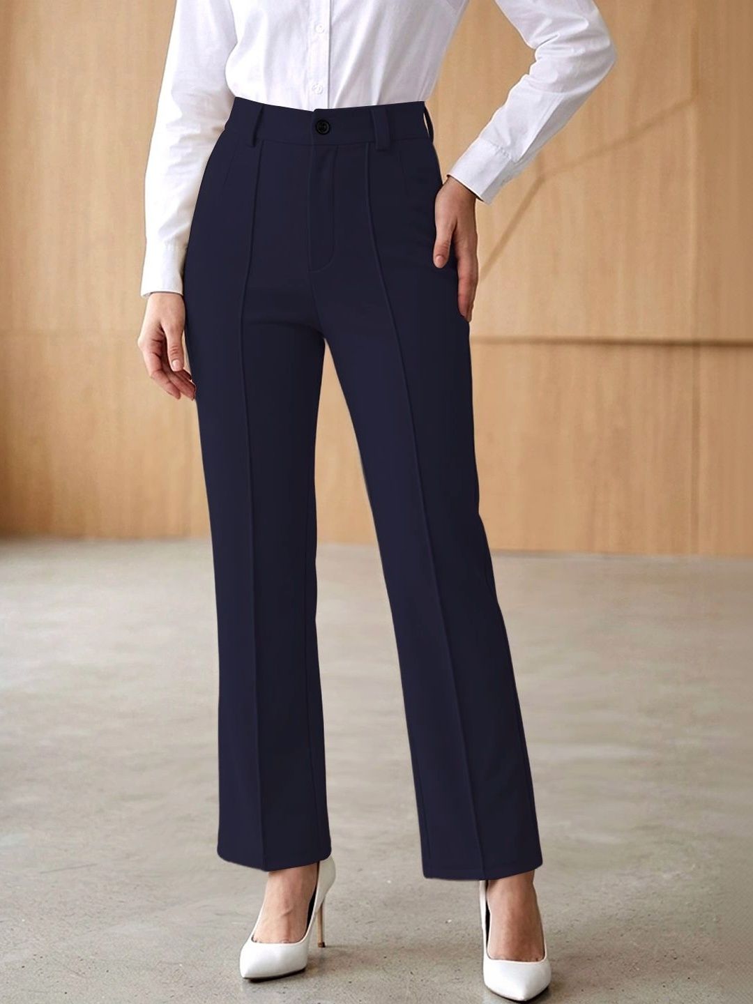 Maheshvi Women Straight Fit High-Rise Trousers-picture-19
