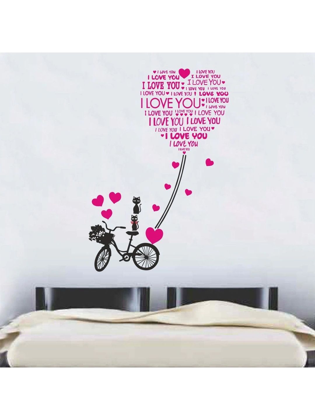 GRAPHICS DECOR Black & Pink Scratch Resistant Removable Self-Adhesive Wall Stickers-picture-41