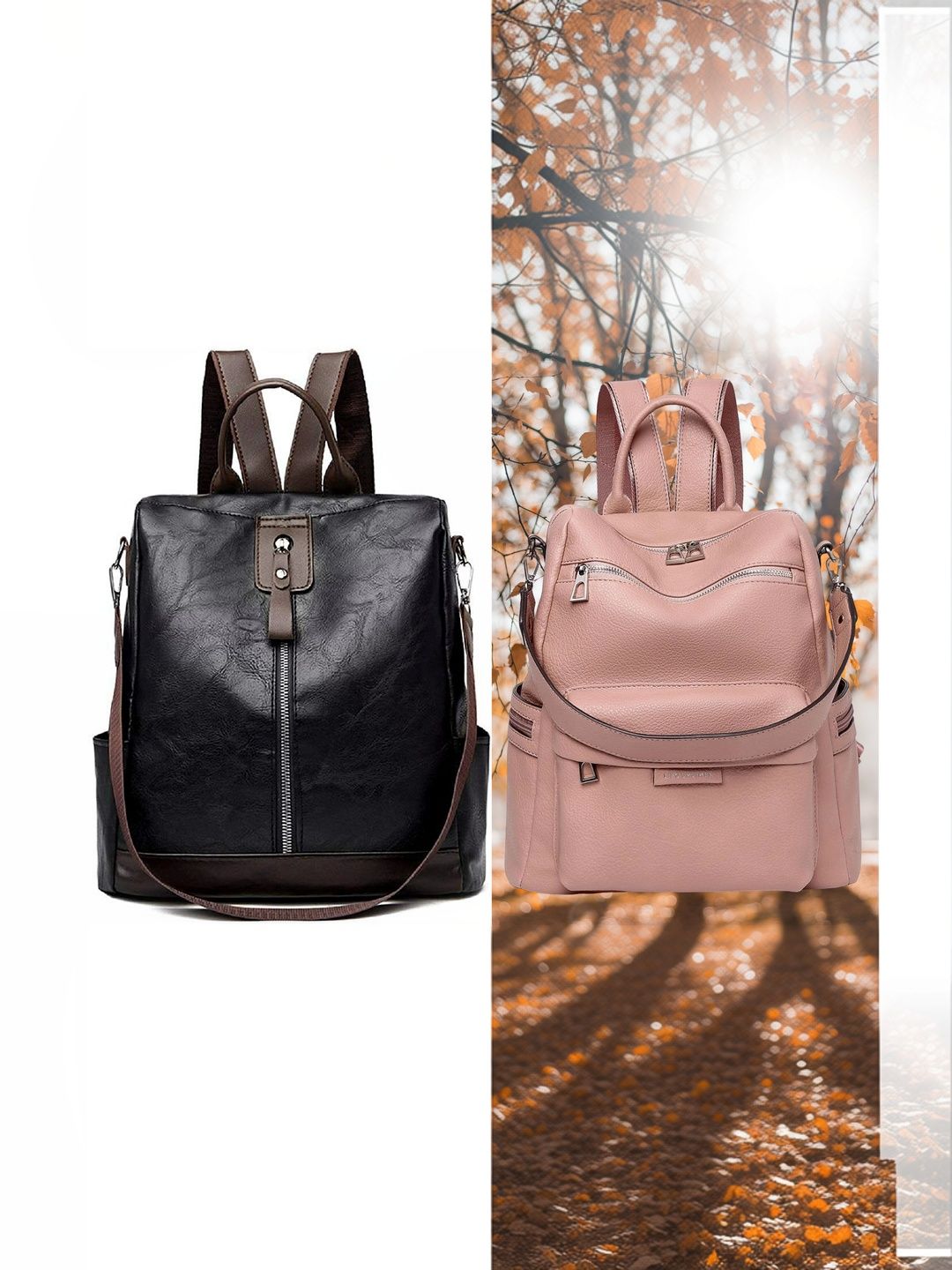 MomsyStore Women Contrast Detail Backpack-picture-10