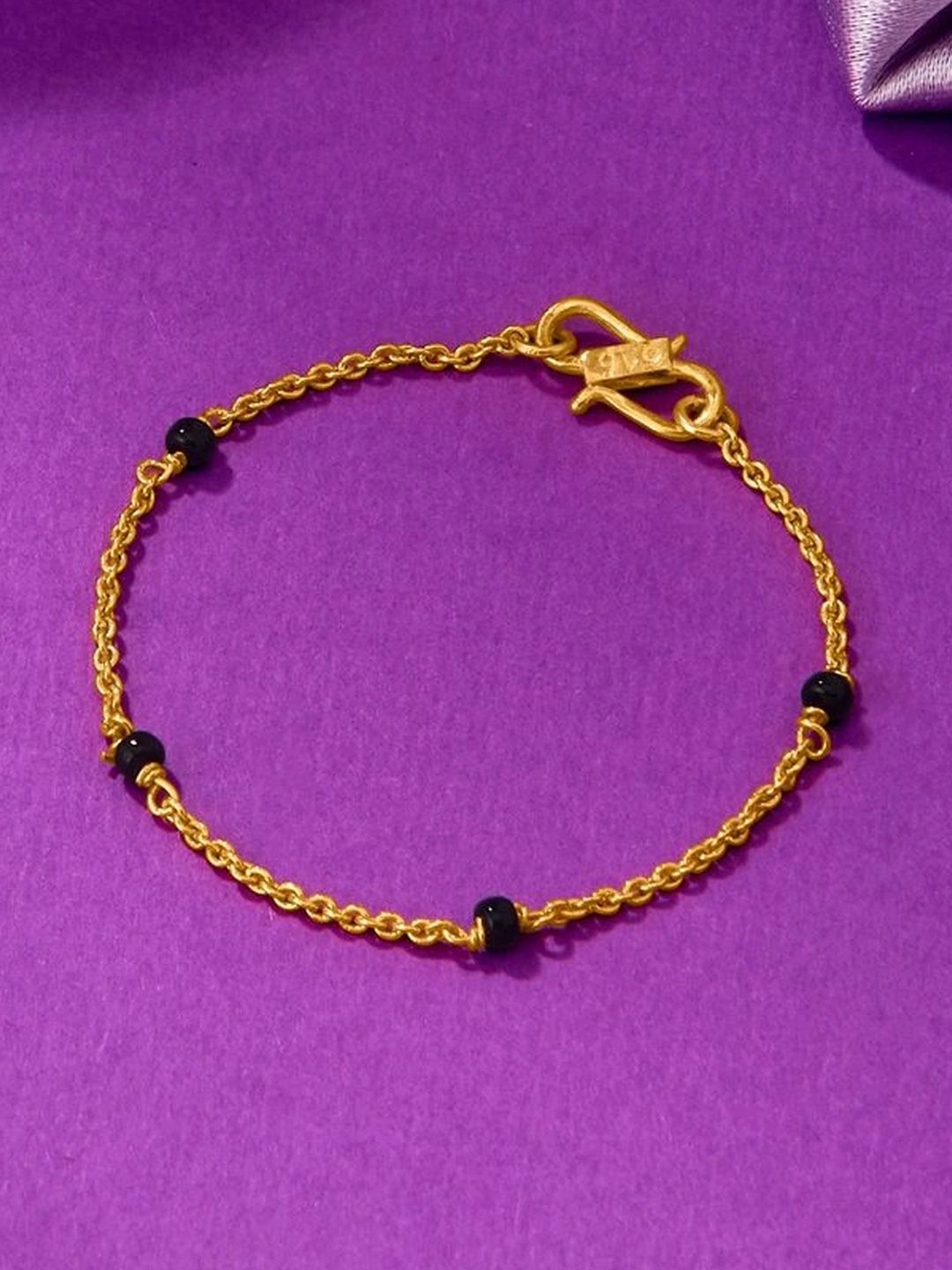 P N GADGIL JEWELLERS Kids 22KT Gold Simple Charm Bracelet - 2 g-picture-37