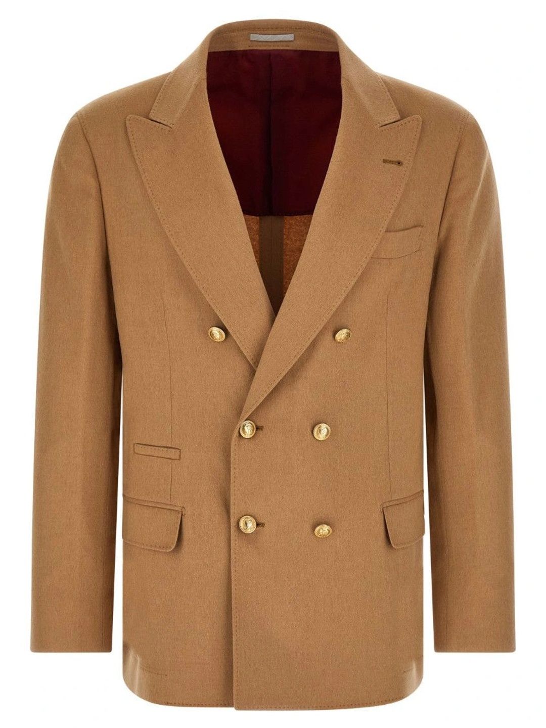 Brunello Cucinelli Light Brown Peaked Lapel Blazer-picture-26