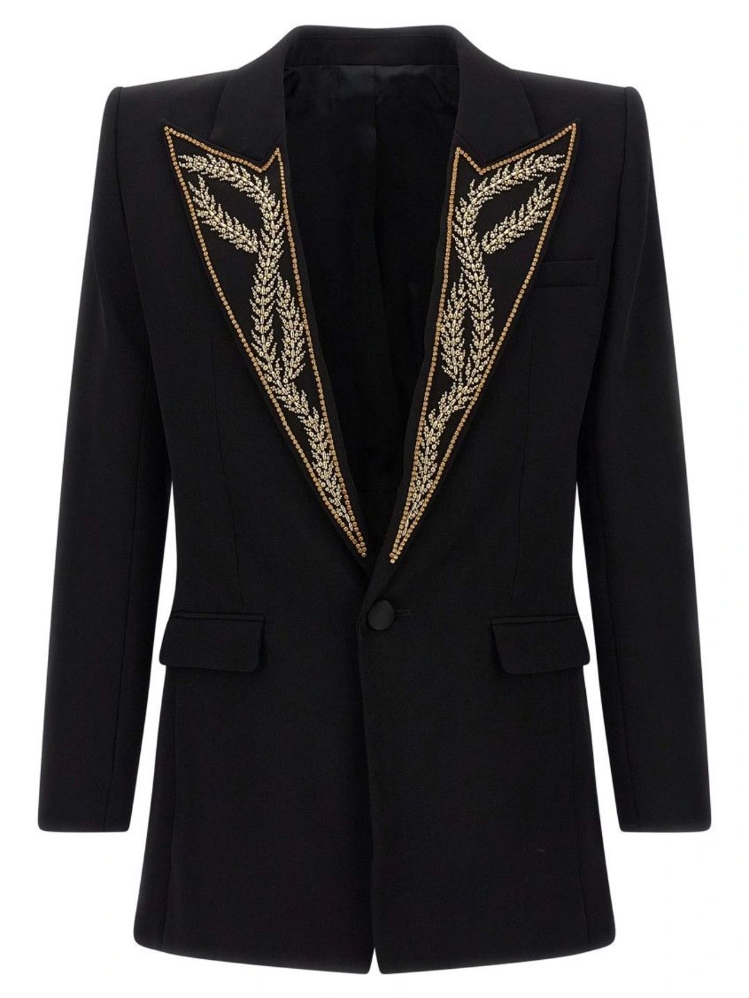 Balmain Black Leaf embroidery blazer-picture-41