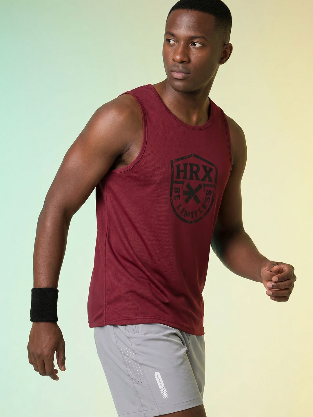 HRX by Hrithik Roshan Brand Logo Printed Rapid Dry Training T-shirt-picture-12
