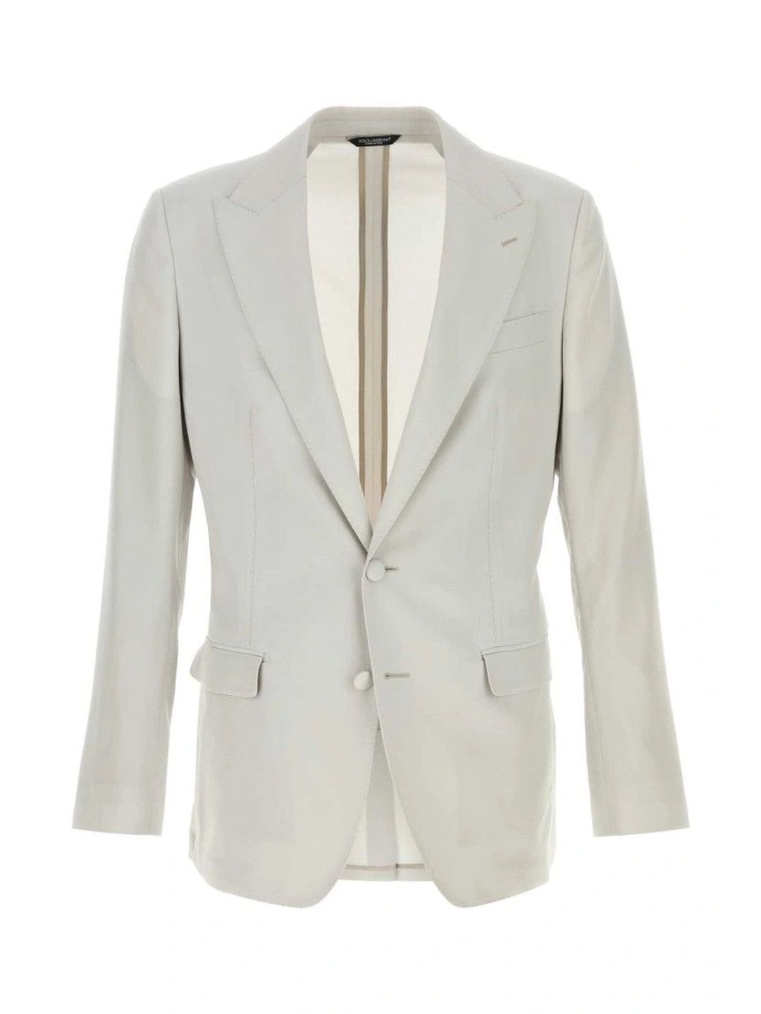 Dolce & Gabbana Pale Beige Peaked Lapel Blazer-image-30
