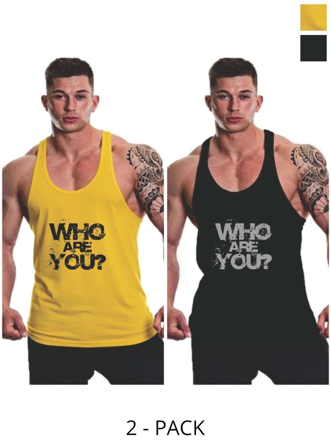 FURRR Pack of 2 Printed Assorted Cotton Blend Gym Vest-picture-29