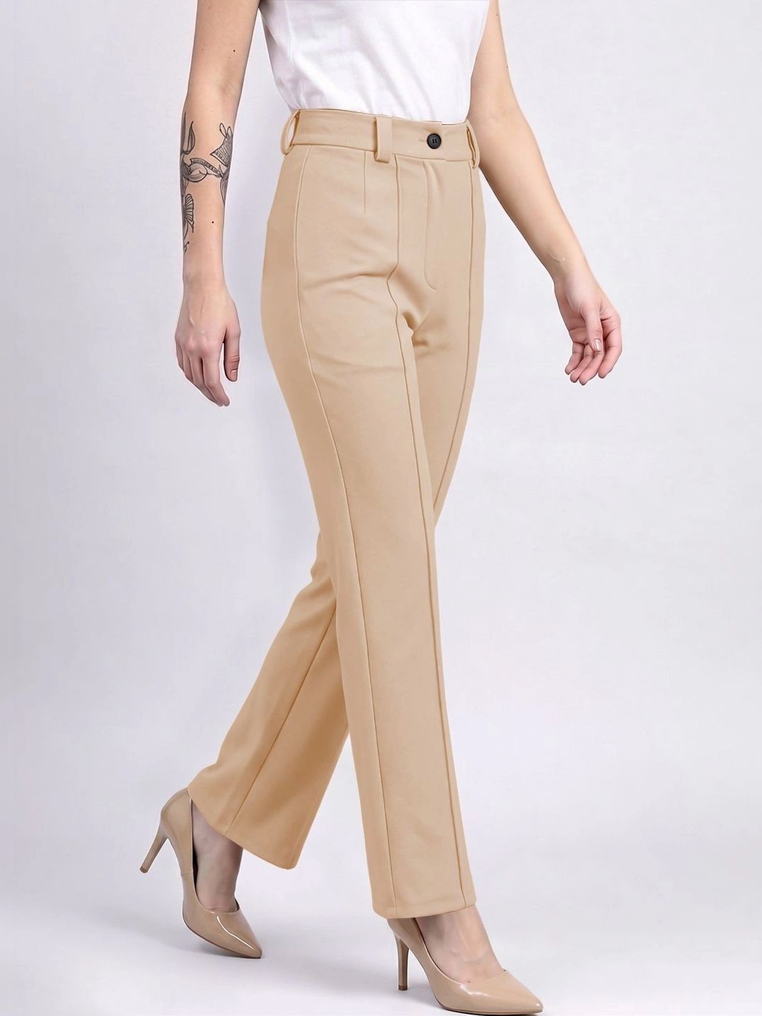 Maheshvi Women Straight Fit High-Rise Trousers-picture-28