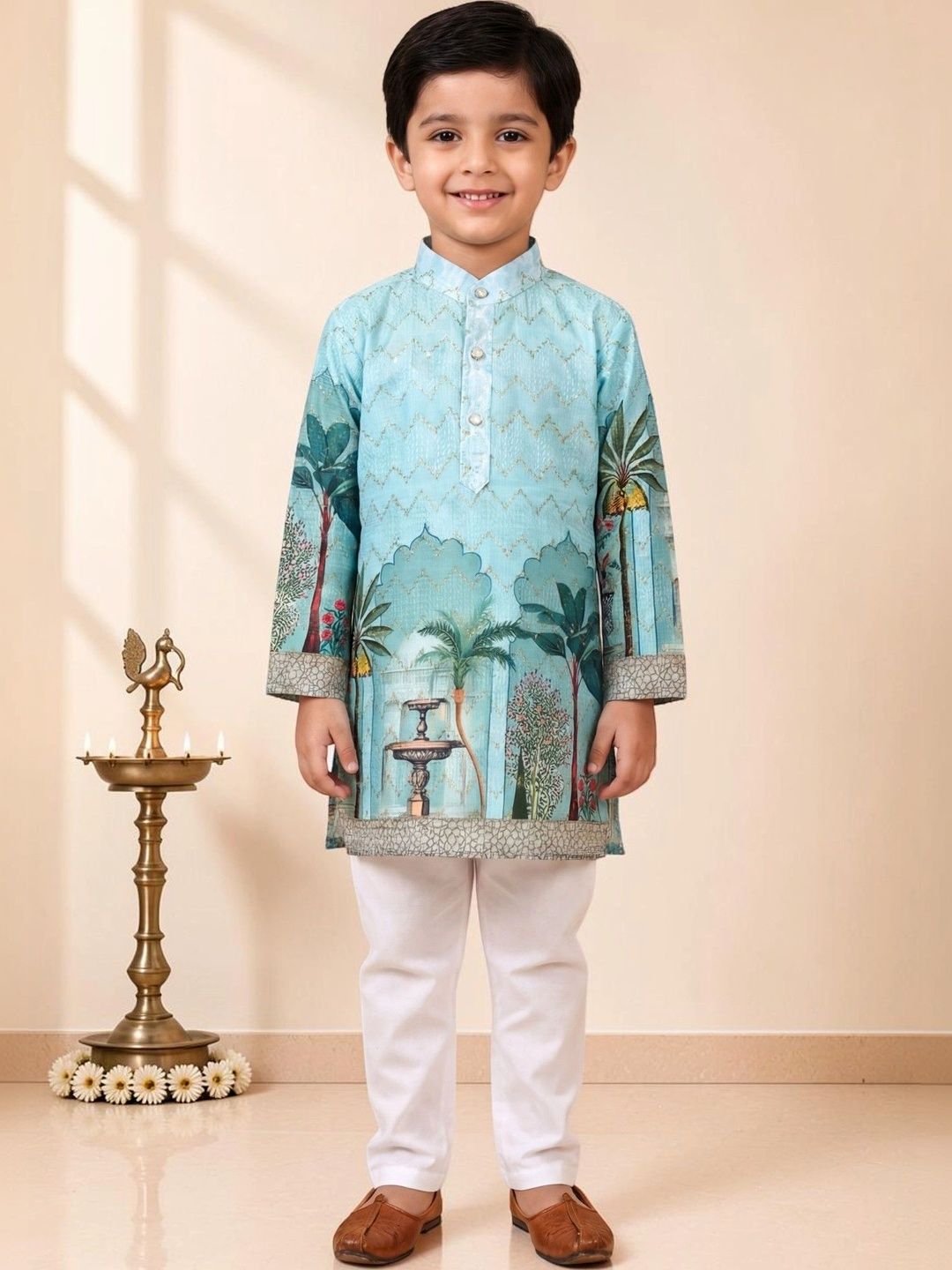 KALINI Boys Ethnic Motifs Printed Regular Kurta with Pyjamas-picture-13