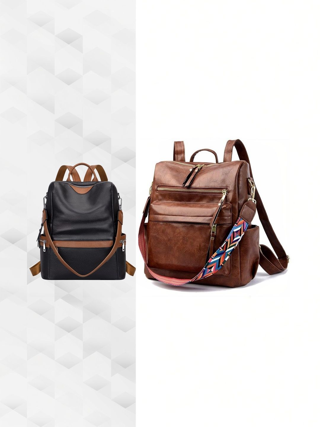 MomsyStore Women Contrast Detail Backpack-picture-42