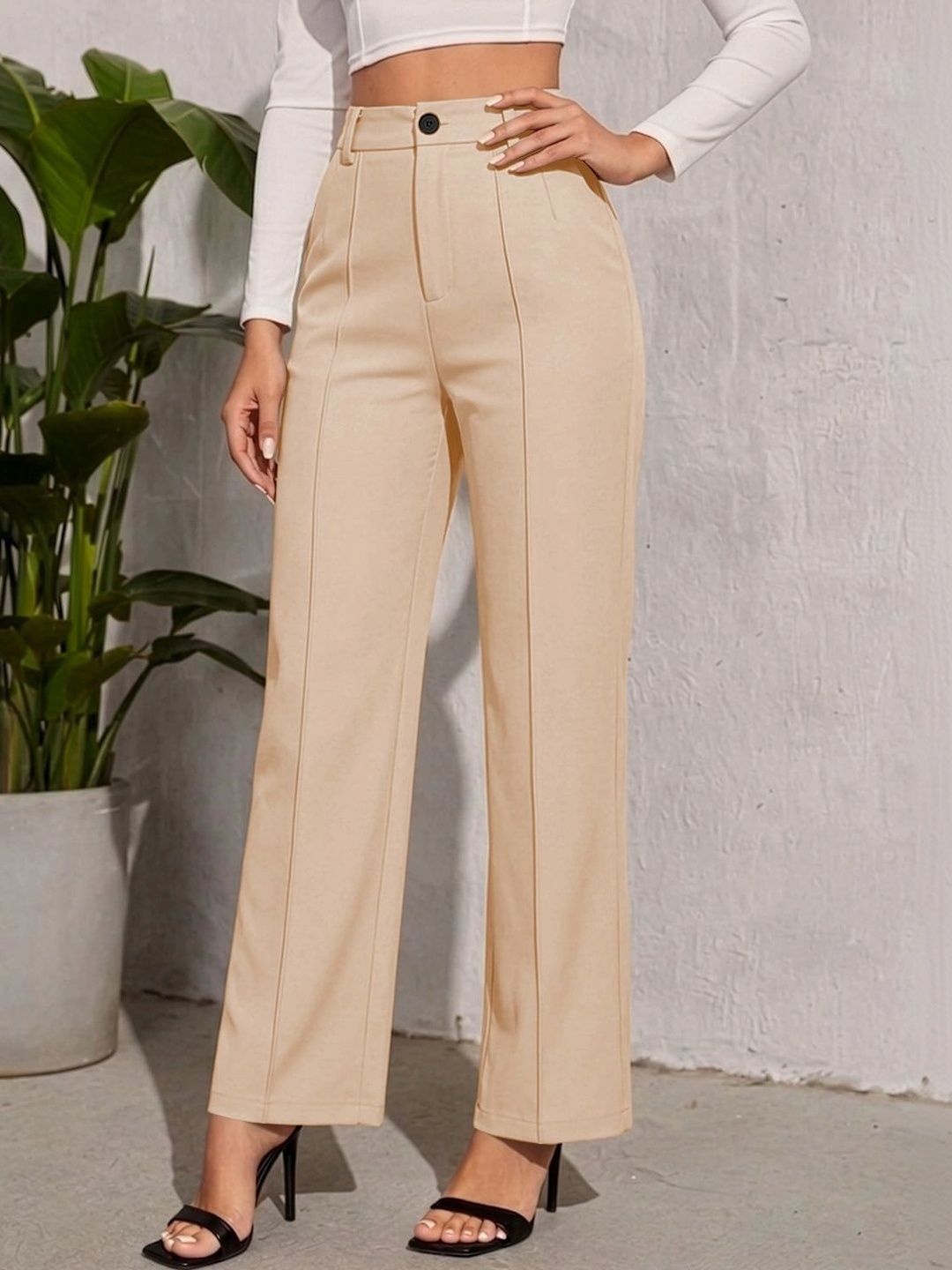 Maheshvi Women Straight Fit High-Rise Trousers-picture-16