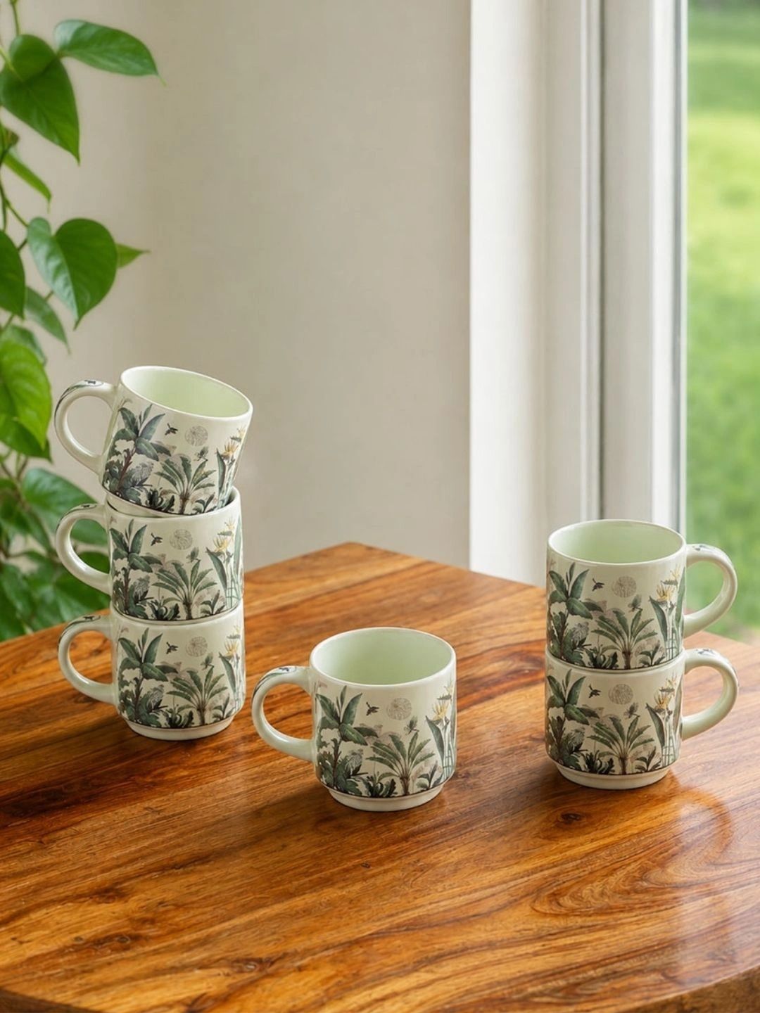 ExclusiveLane Set of 6 Jungle Brew Ceramic Tea Cups-image-18