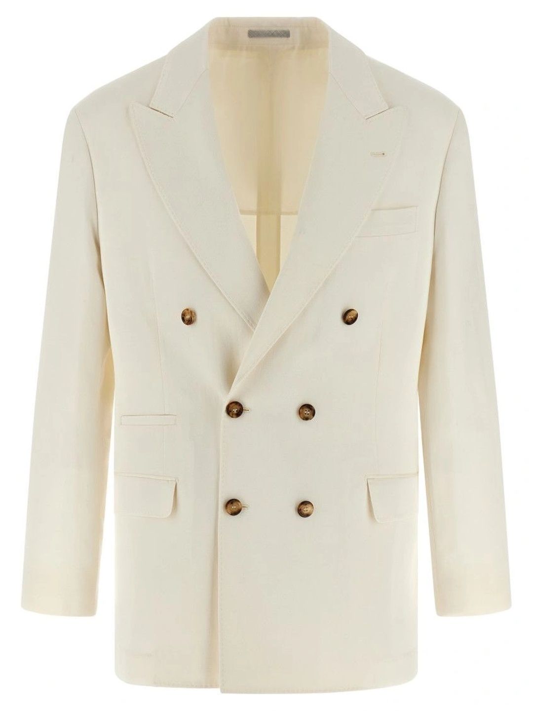 Brunello Cucinelli White Peaked Lapel Blazer-picture-15