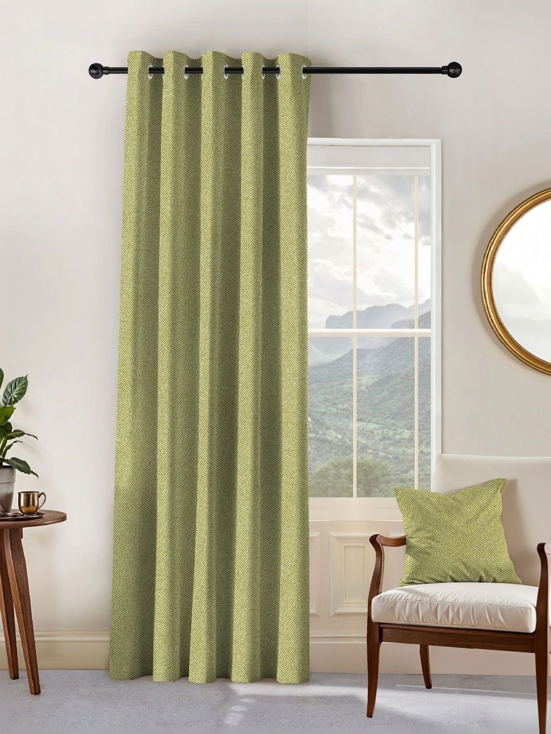 Nefertiti Home Green Black Out Window Curtain-image-32