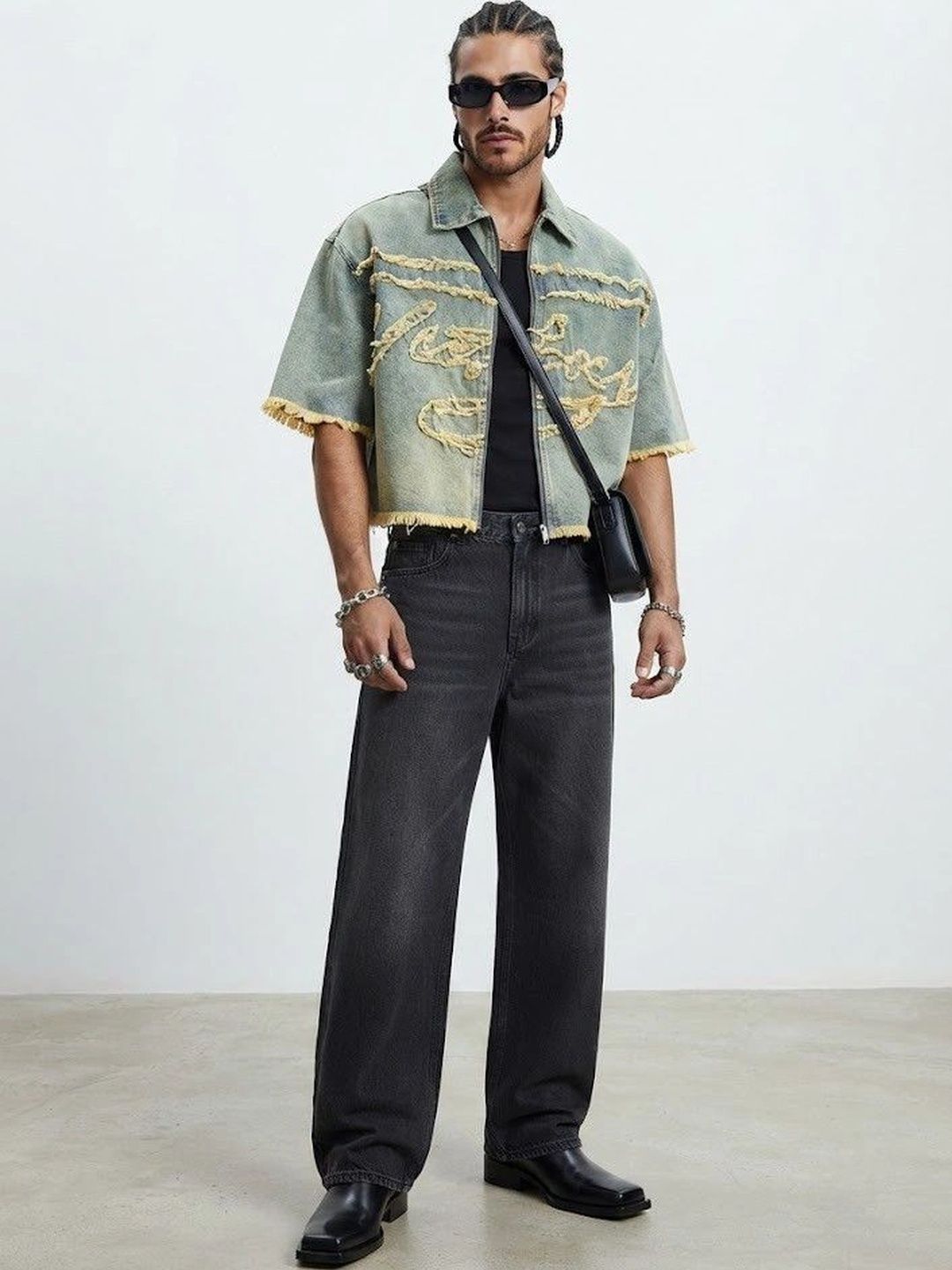 Suo Men Crop Denim Jacket-picture-18
