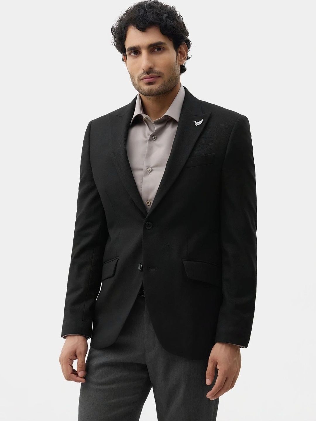 Blackberrys Notched Lapel Single-Breasted Slim Fit Formal Blazers-picture-29