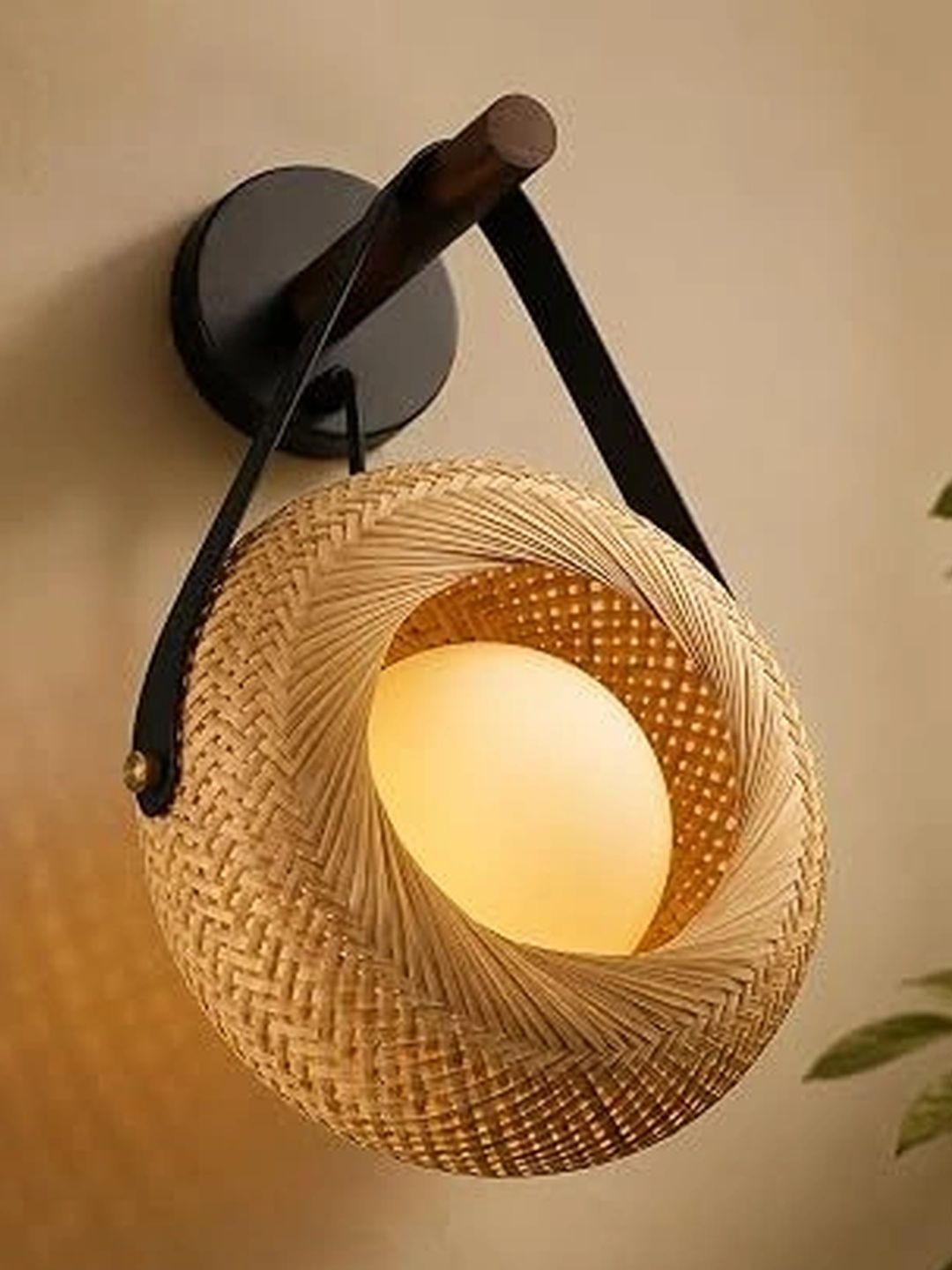 akway Beige Wood Cylinder Shaped Wall Lamp-image-48