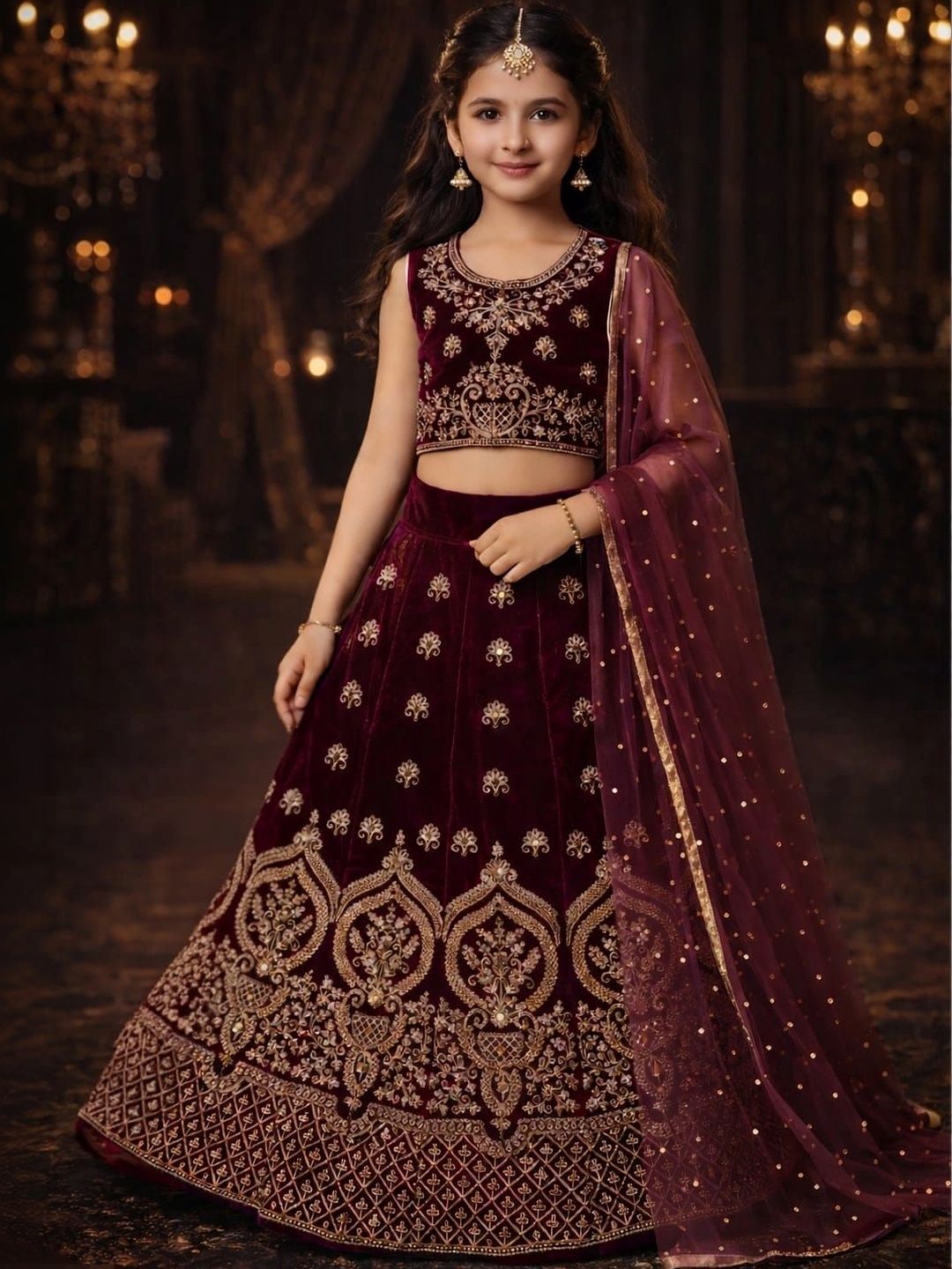 EX ETERNAL LEXIS Girls Embroidered Ready to Wear Lehenga & Blouse With Dupatta-picture-37