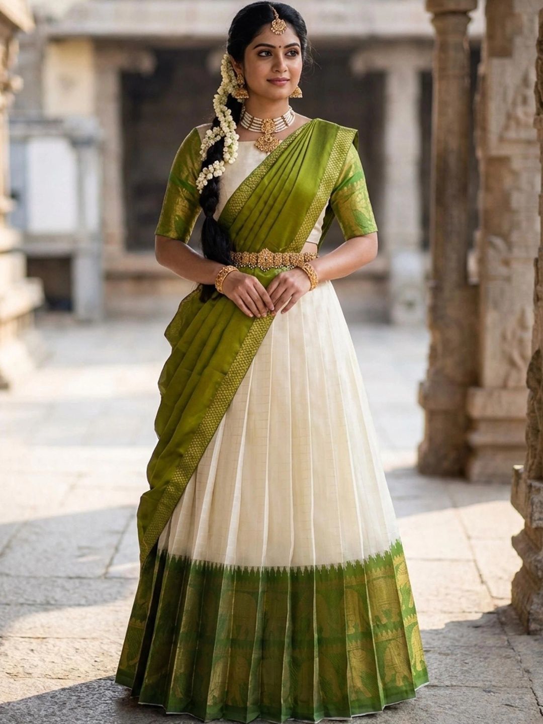 DRIP CHOWK Embroidered Semi-Stitched Lehenga & Unstitched Blouse With Dupatta-picture-57