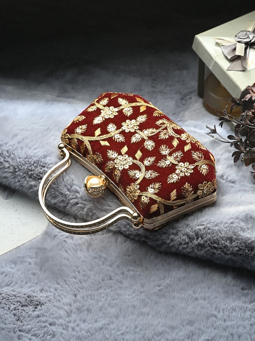 Anouk Embroidered Embellished Box Clutch-picture-44