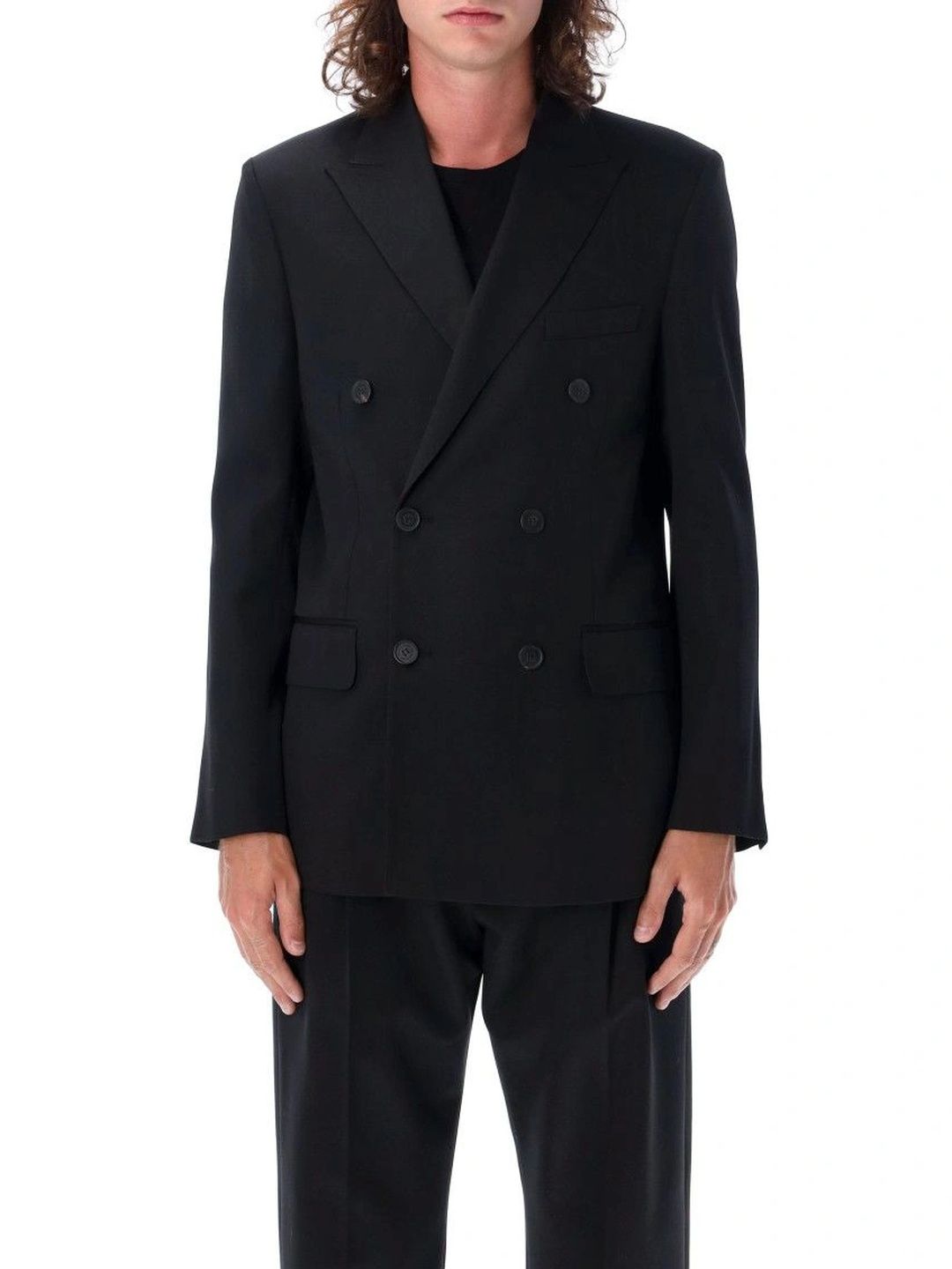 Golden Goose Golden Genuine Leather Black Double Breasted Blazer-picture-23