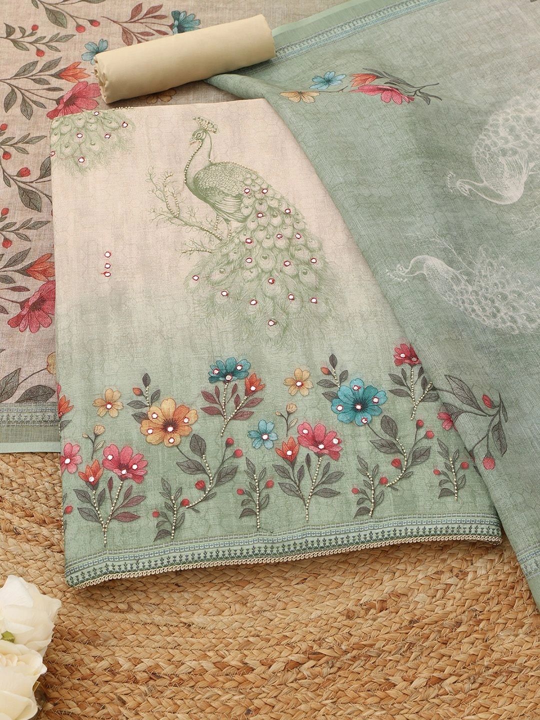 Soch Printed Linen Unstitched Dress Material-picture-31
