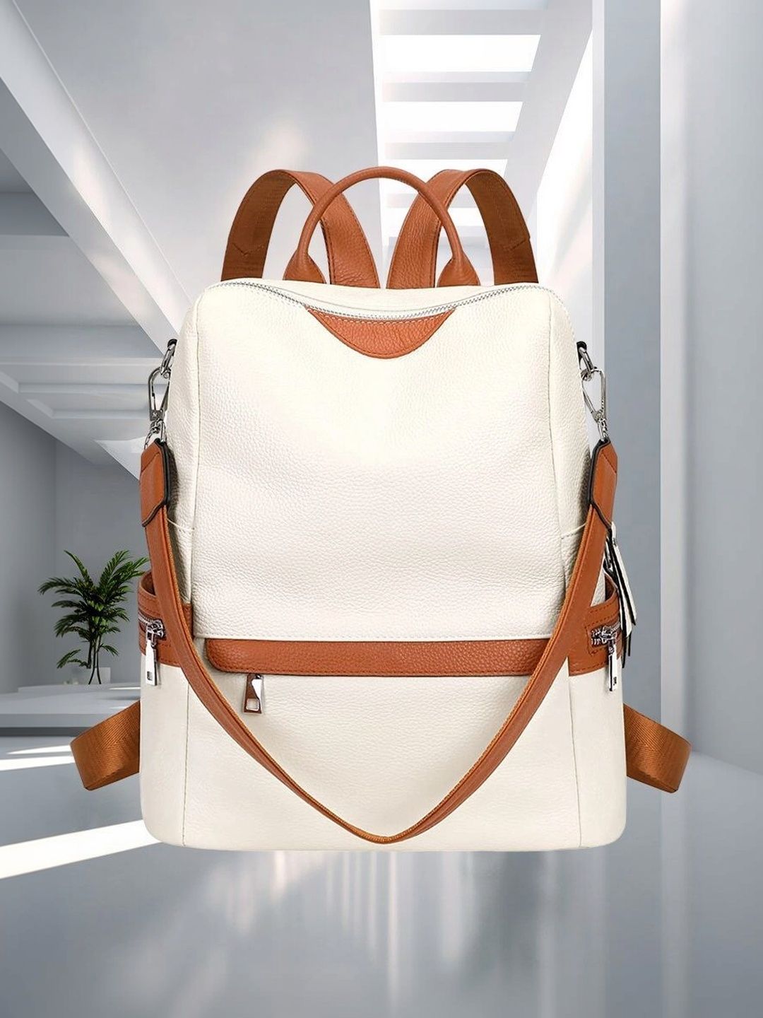 MomsyStore Women Contrast Detail Backpack-picture-52
