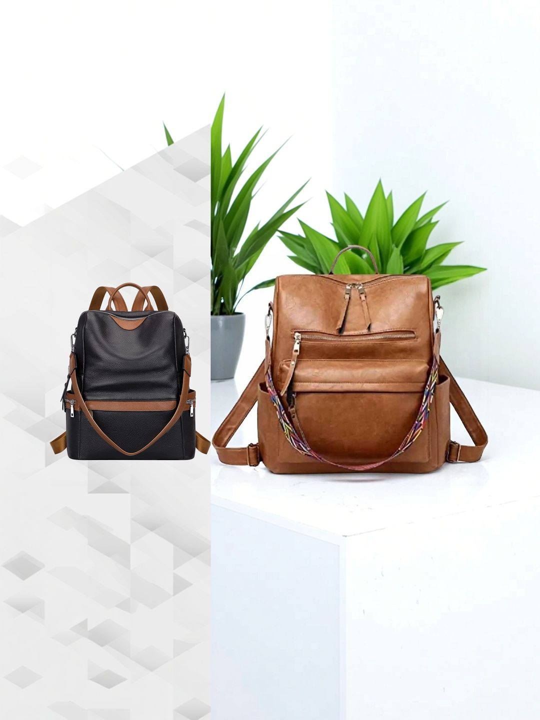 MomsyStore Women Contrast Detail Backpack-picture-29