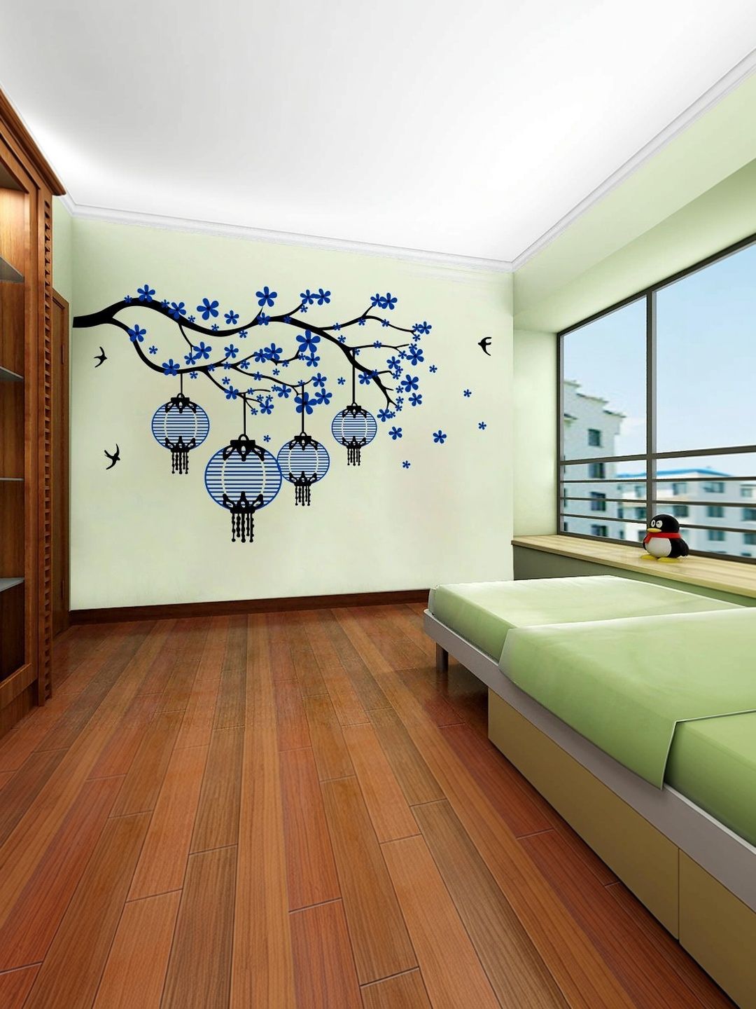 GRAPHICS DECOR Black & Blue Scratch Resistant Removable Self-Adhesive Wall Stickers-picture-39
