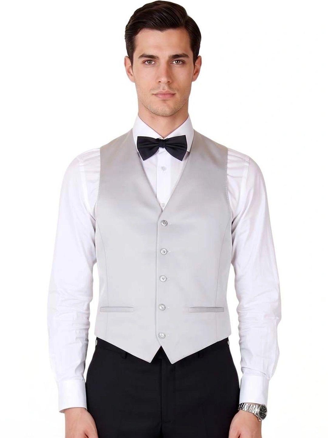 Corneliani Grey Single Breasted Waistcoat-picture-58