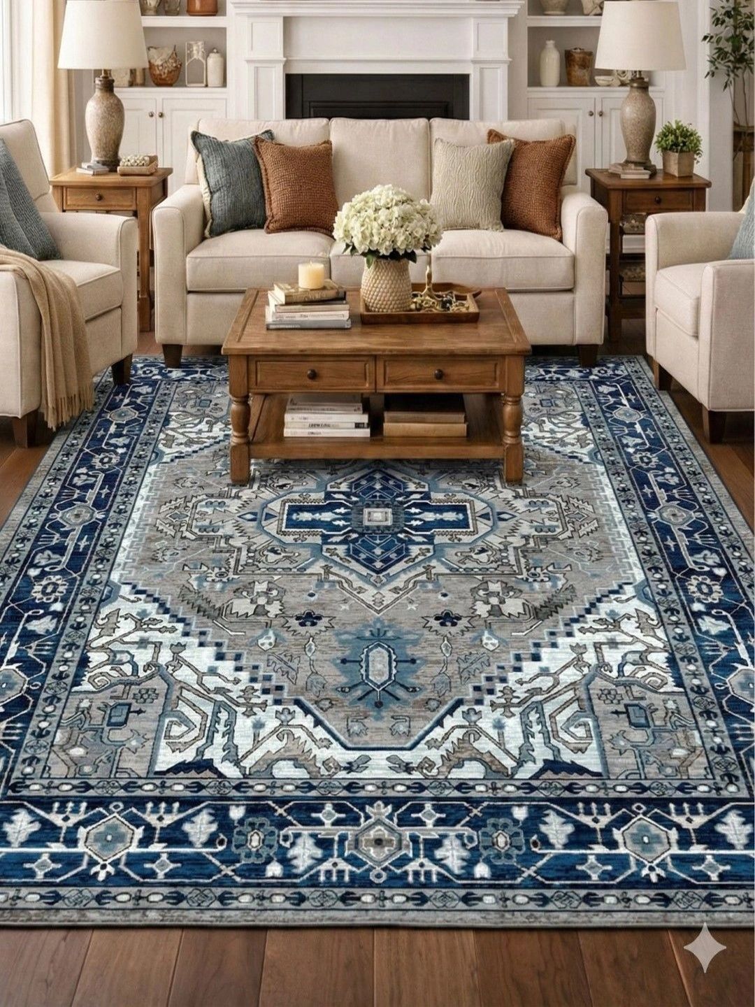 Myntra Elegant Homes Grey Traditional Anti-Skid Polyester Carpet-picture-11