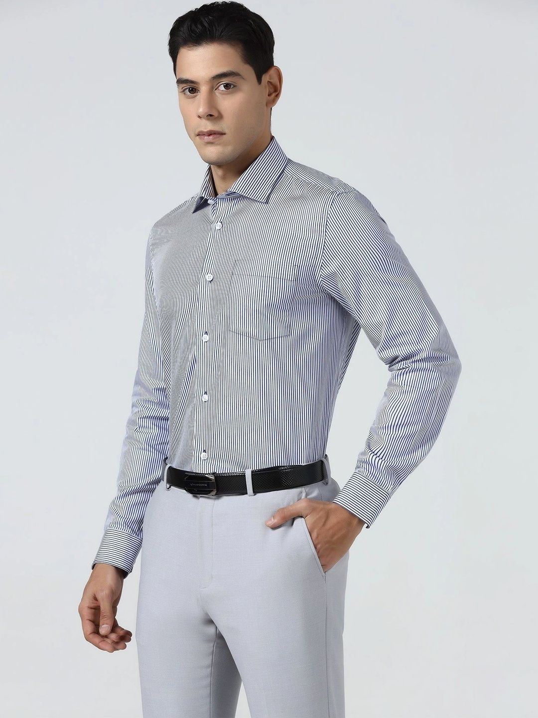 Blackberrys Men Slim Fit Striped Formal Shirt-picture-37