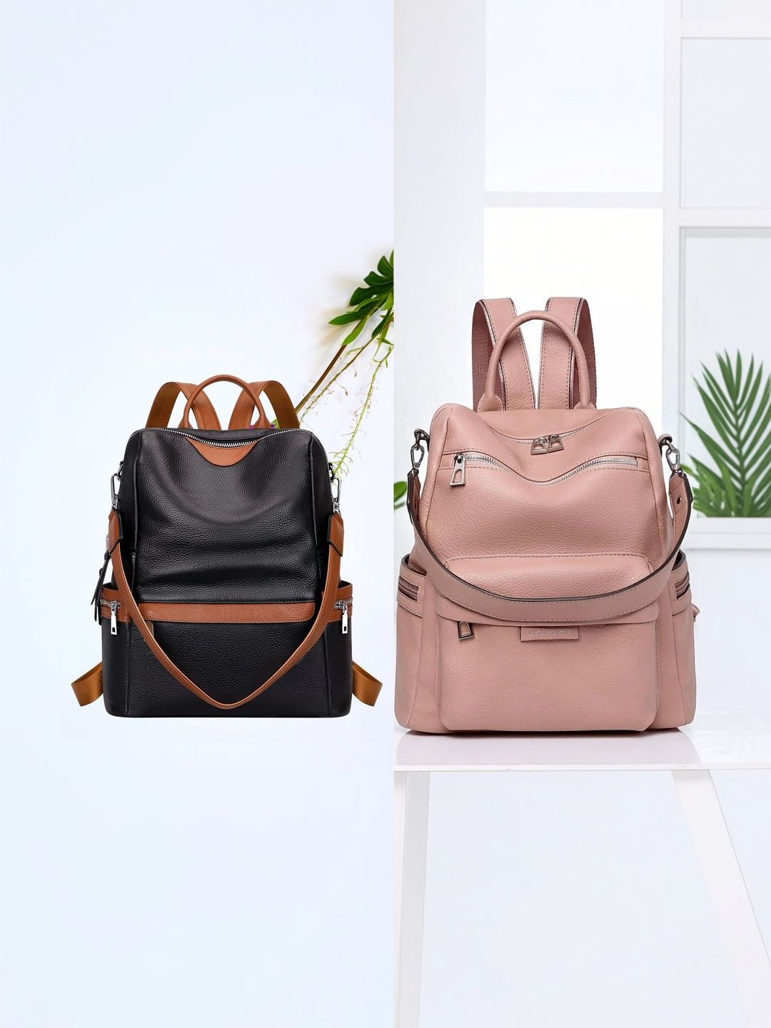 MomsyStore Women Contrast Detail Backpack-picture-55